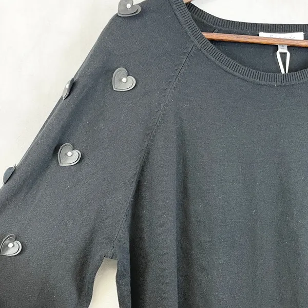 Sioni Womens Sweater Size Large 3D Heart Soft Grunge Romantic Euro‎ Whimsy Cozy - Image 4