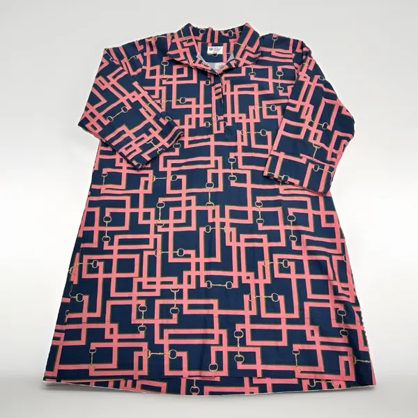 Holly Shae Design Dress Womens Size Large XL Pink Blue Short Shift Geometric - Image 2