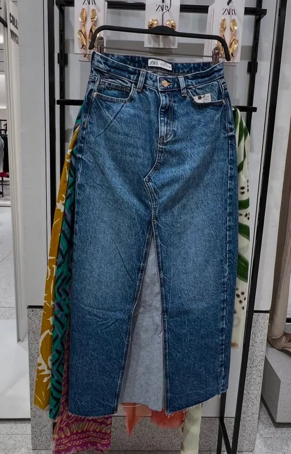 maxi midi full length cargo high waist a line casual denim jean skirt - Image 7