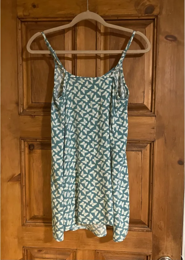 Little Girl’s Blue Butterfly Print Cami Dress - Image 2