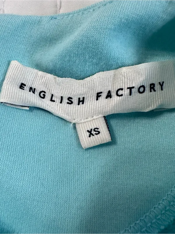 English Factory 100% Cotton Women’s XS Puff Sleeve Mini Dress in Mint Green - Image 9
