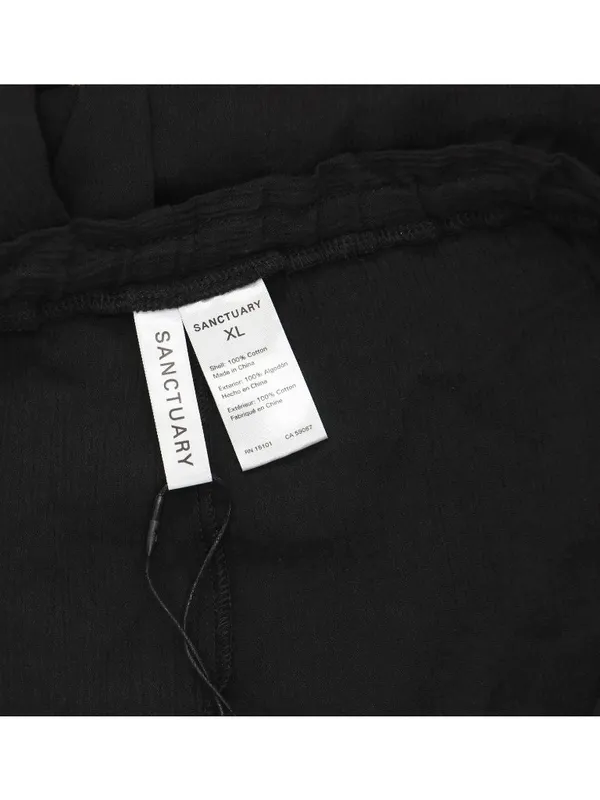 NWT Sanctuary Coastal Covers Crinkle Cotton Baggy Barrel Cargo Pants Black XL - Image 5