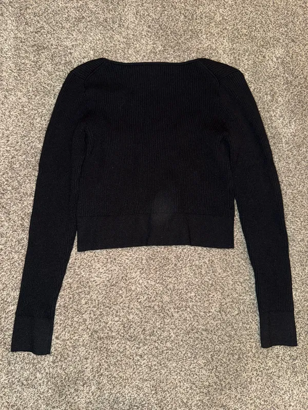 J.Crew Women's Black Scoopneck Stretch Cardigan Top Size S NWT - Image 3