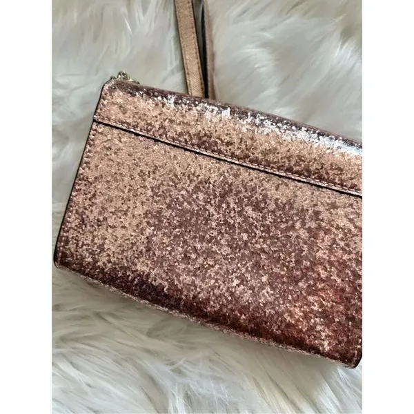 KATE SPADE NEW YORK pale pink GLITTER crossbody bag retails for $350 - Image 6