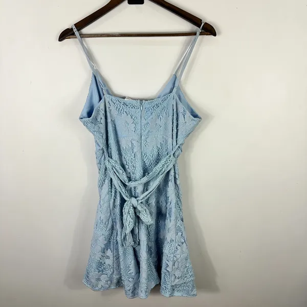 Selfie Leslie Babydoll Mini‎ Dress Womens XL Blue Lace Fairy Coquette Romantic - Image 3