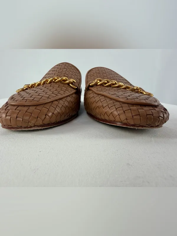Tory Burch‎ Benton Woven Mules in Moose Brown Size 10 - Image 3