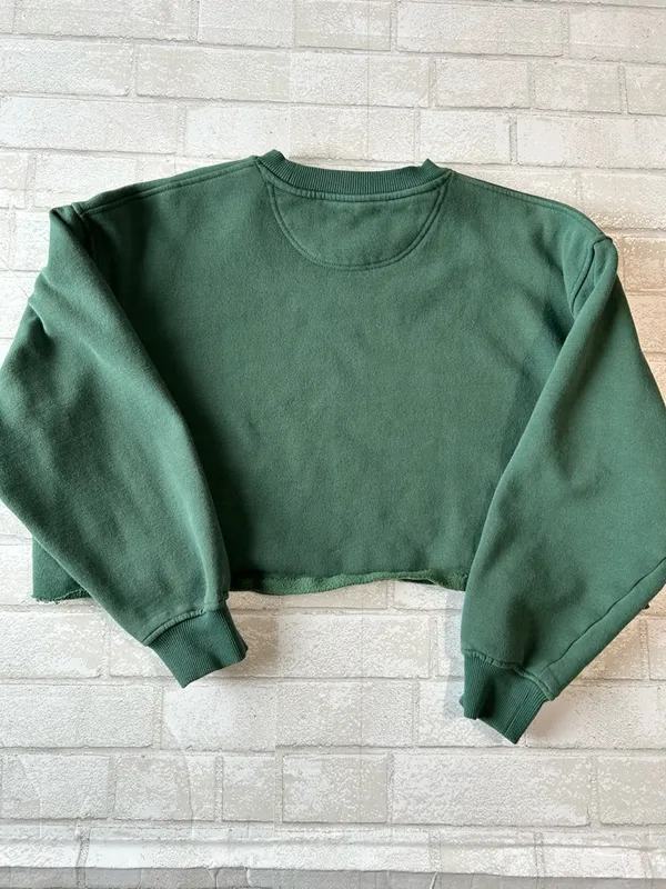 Cotton On Cropped Crewneck Sweatshirt - Green - Image 2