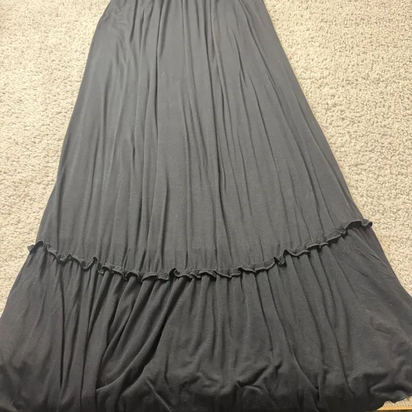 Spense Black Maxi Dress Womens Large Smocked Empire Waist Braided Strap Slvless - Image 2