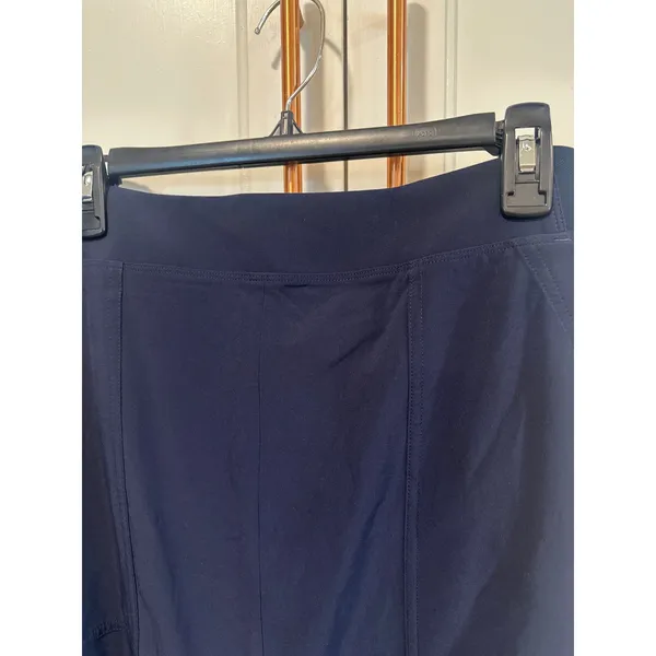 Athleta Navy brooklyn heights Cargo Midi Skirt Utility Travel Slit Womens 14 - Image 6