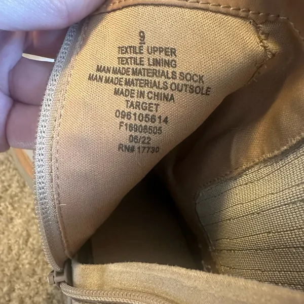 Target Taupe Suede Block Heel Ankle Boots - Image 4