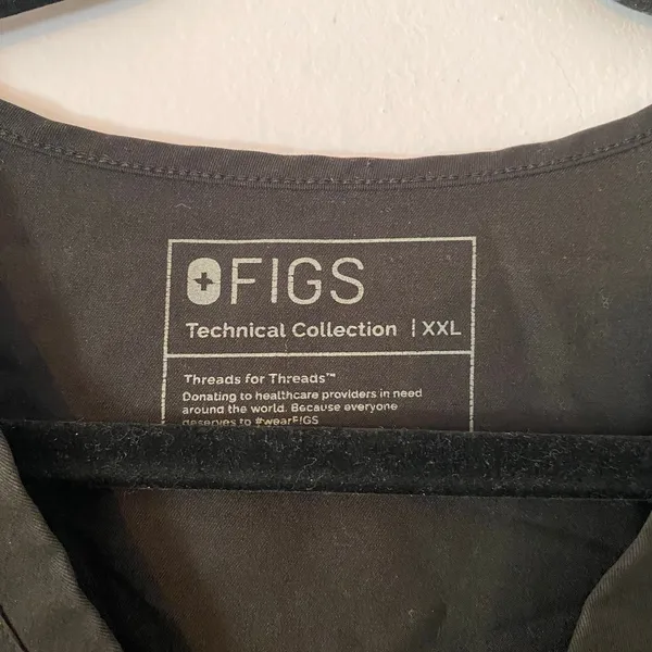 FIGS Black Catarina Scrub Top Uniform Nurse Doctor Medical Women's size XXL - Image 2