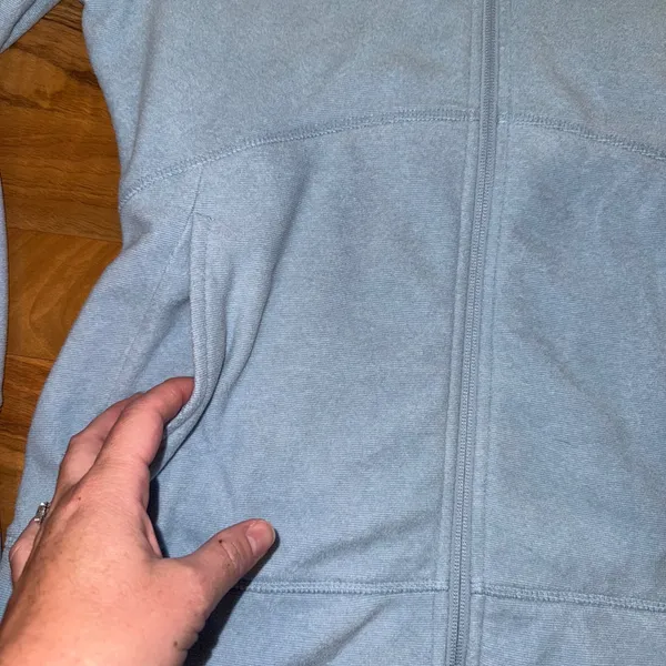 Adidas Women's Light Blue‎ Golf Fleece Jacket Full Zip Athletic Comfort Size M - Image 2