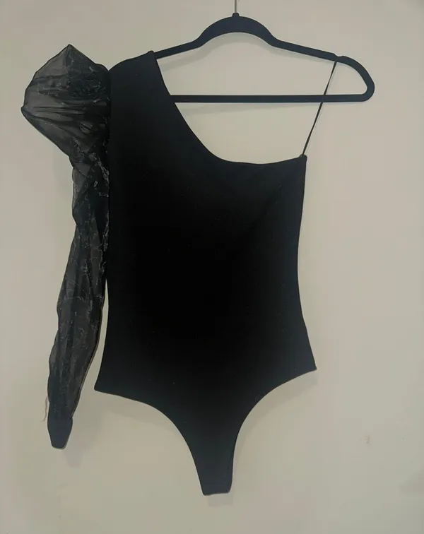 The Clothing Company One Shoulder Puff Sleeve Bodysuit - Image 2