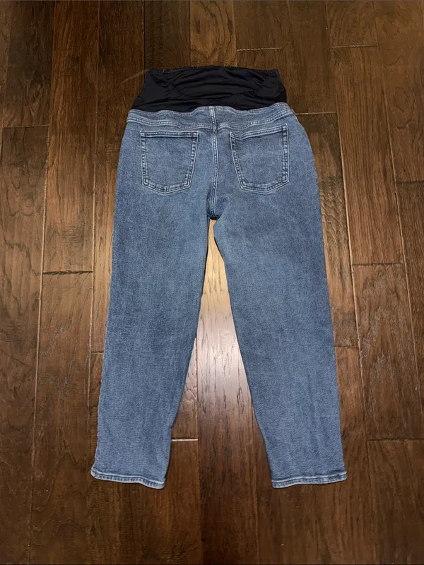Isabel Maternity Blue Denim Jeans with Blue Stretch Panel Size 14 - Image 3