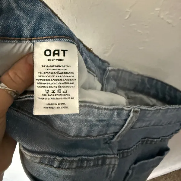 OAT New York Jeans Womens Size 10/30 Light Wash Denim Cropped‎ Raw Hem - Image 11