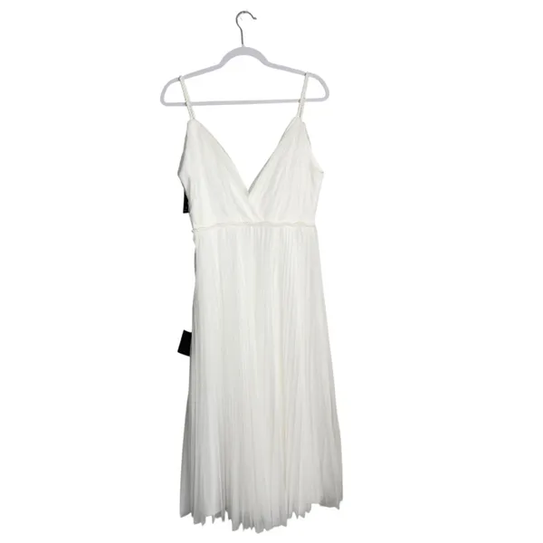 New Lulus Medium Sweet Greek Goddess‎ White Mesh Dress Romantic Cottagecore - Image 4
