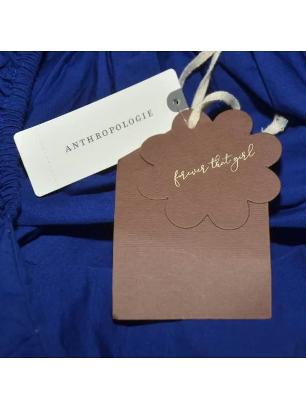 NWT Anthropologie Forever That Girl Mimi Size M Blue Scalloped Mini Sun Dress - Image 11