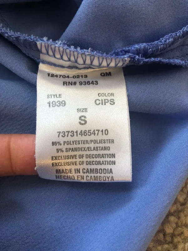 Cherokee Ceil Blue Scrub Top Size S - Image 3