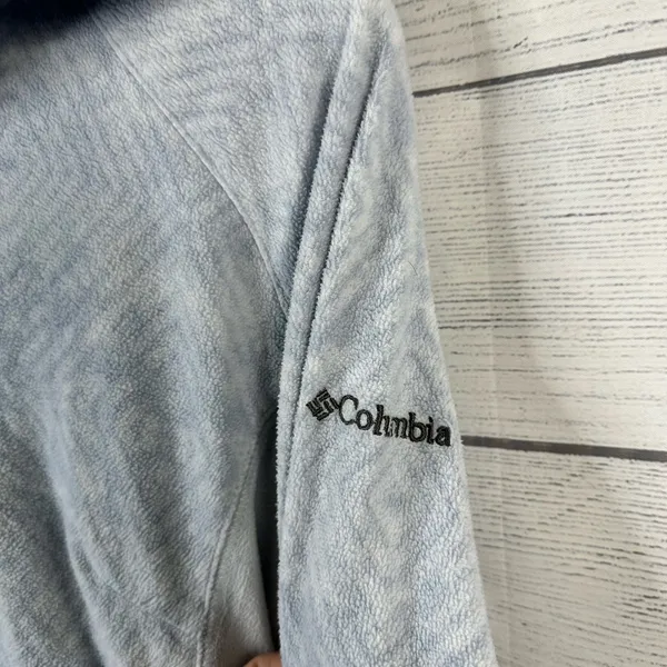 Columbia Womens size Medium Glacial IV Half Zip Fleece Pullover Geometric Blue - Image 8
