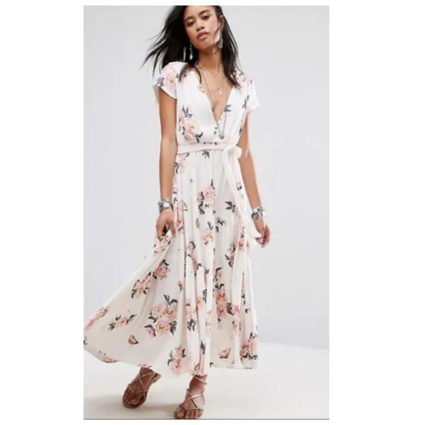 FREE PEOPLE All I Got Printed Floral Maxi Dress Size 4 - Image 4