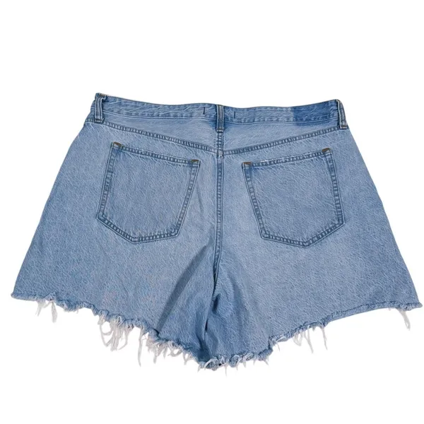 Abercrombie & Fitch Curve Love The Loose Short High Rise Size 33 Blue Distressed - Image 2