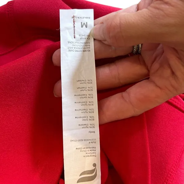 FABLETICS Red Sculpt Knit Leggings Full Length Size‎ Medium - Image 6