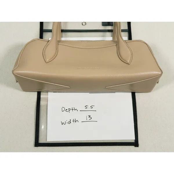 Melie Bianco Tilda Vegan Leather Shoulder Bag Beige Tan Minimalist Old Money - Image 8
