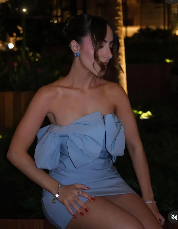 ZARA dress mini bow baby blue fitted bodycon party wedding - Image 7