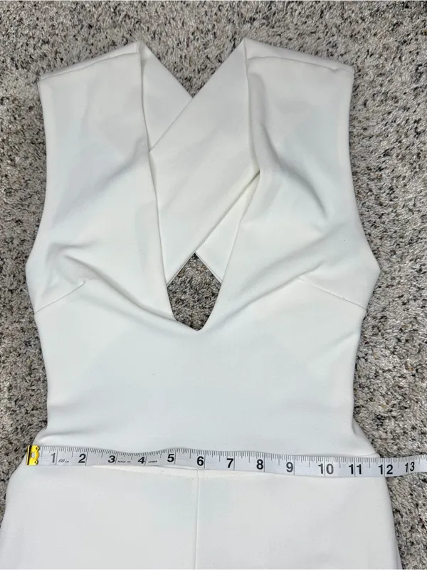 Lulus Thinking Out Loud White Backless Jumpsuit Extra Small Bridal Bride Wedding - Image 8