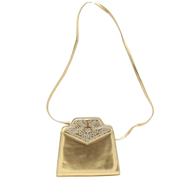 Unbranded Shoulder Bag Womens OS Evening Soutache Gold Metallic Good - Image 2