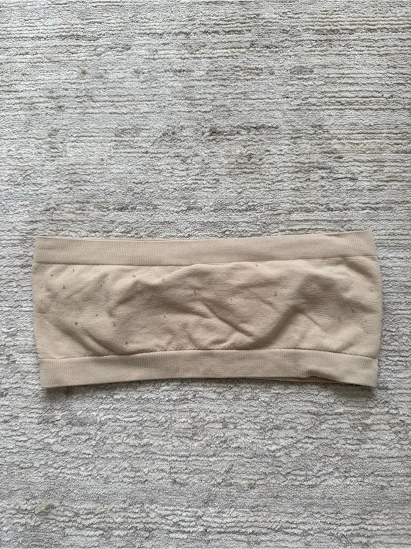 No Boundaries Beige Strapless Bandeau Top (Size Small) - Image 4