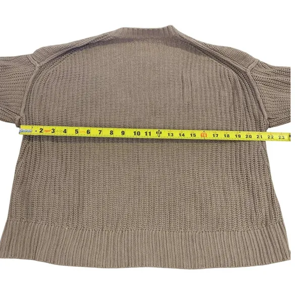 American Eagle Sweater XS Brown Shaker Stitch Cotton Oversized Grandmacore‎ - Image 7