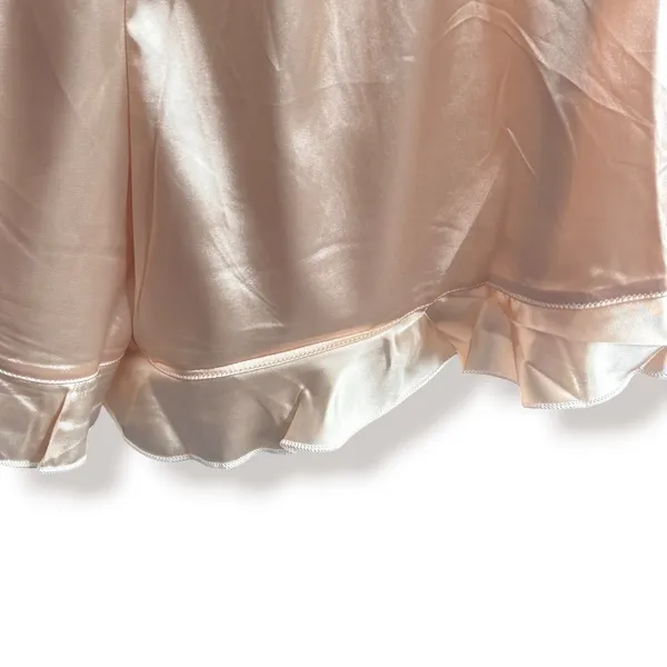 Womens Satin Pajama Set Champagne Pink Short Sleeve Loungewear NEW Bridal Sleep - Image 8