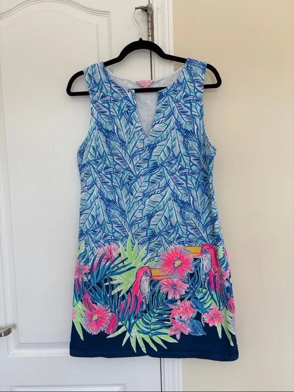 Lilly Pulitzer Harper Shift, Bennett Blue large toucan - Image 3