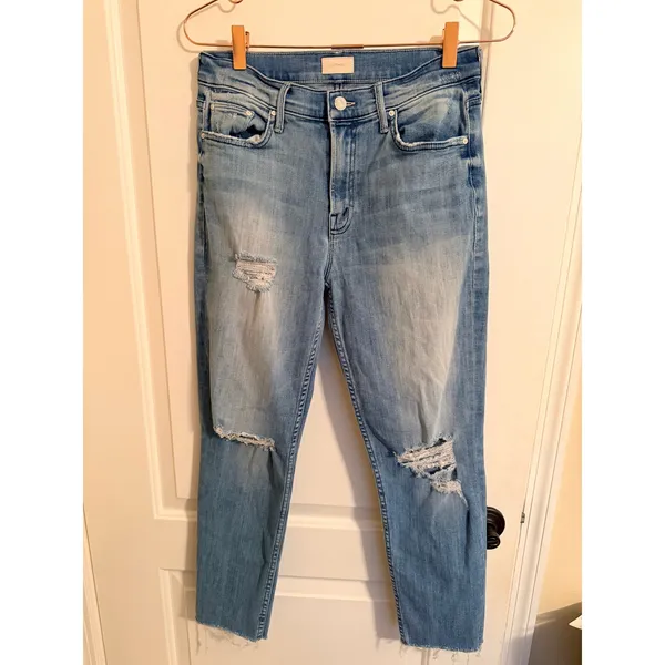 Mother The Sinner Fray Jeans Womens 25 Blue‎ Denim Good Distressed - Image 2