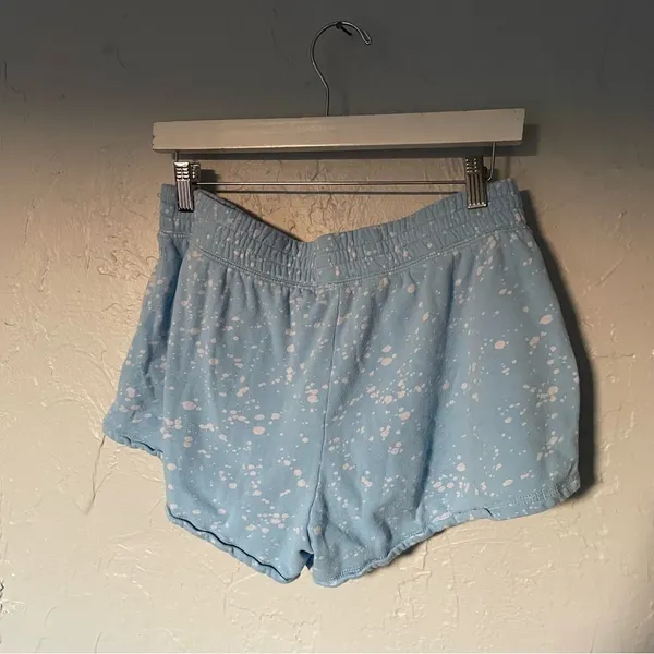 P.J. Salvage Light Blue Splatter Sweat Shorts Pajama Shorts‎ sz Medium - Image 3