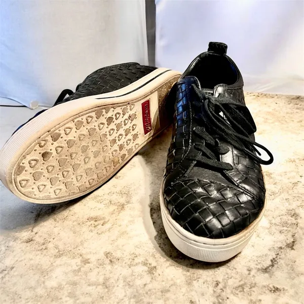 Brighton Woven Leather Sneakers Ferrara Monte Black Sz 9M Ret $235 Padded Comfy - Image 8