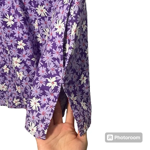 Dickies Floral Two Pocket Elastic Lilac Multicolor Scrub Top Size Medium‎ - Image 5