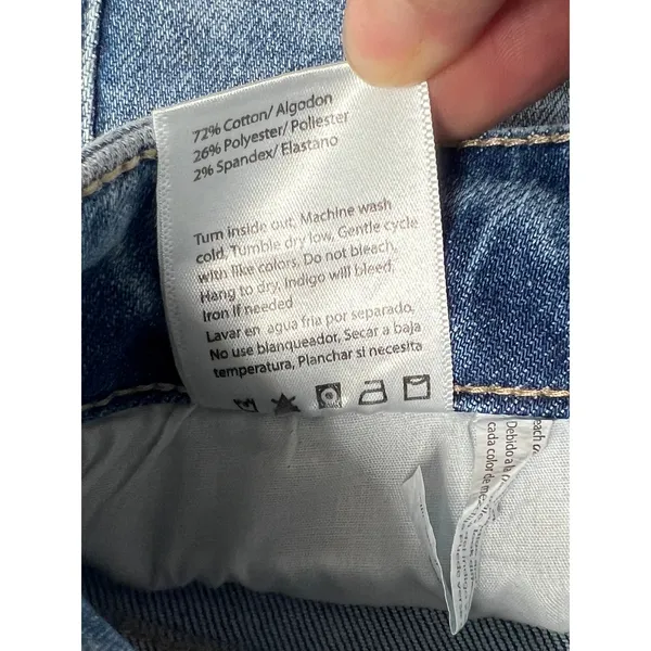 Risen Button Fly Cropped Flare Jeans Size 25 Distressed Light Wash Denim - Image 7