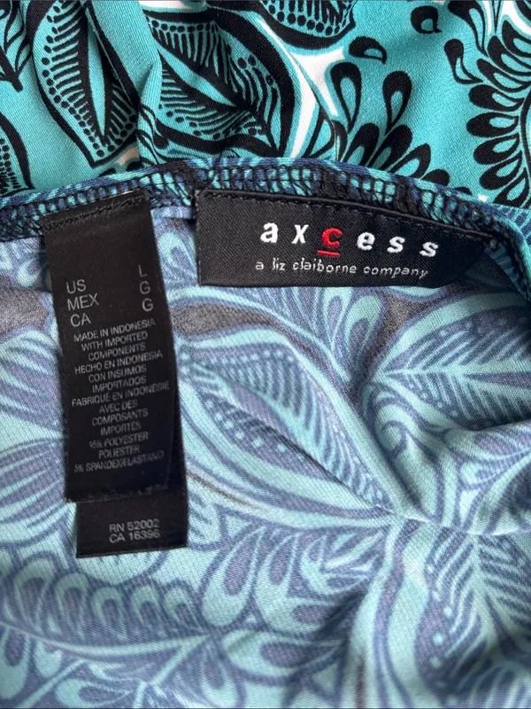 Liz Claiborne Teal and Black Halter Tunic - Image 2