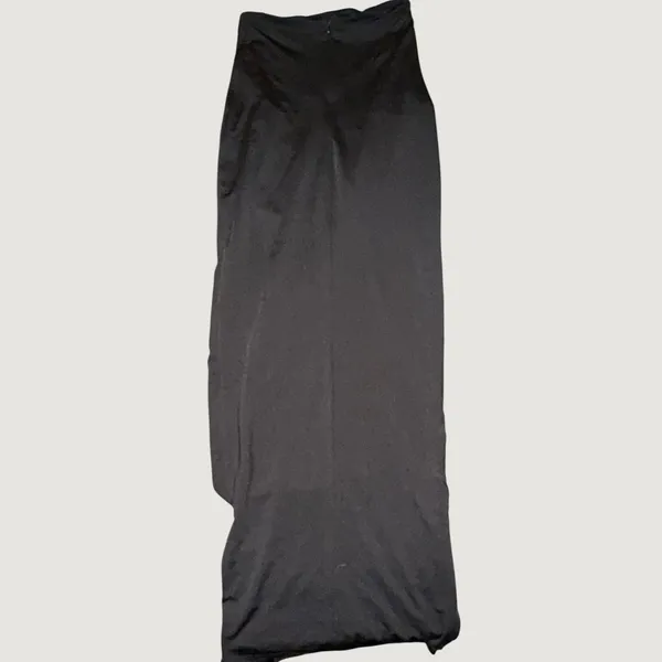 Superdown Black Maxi Skirt High Waisted Draped Front XXS Solid Long Bodycon - Image 2