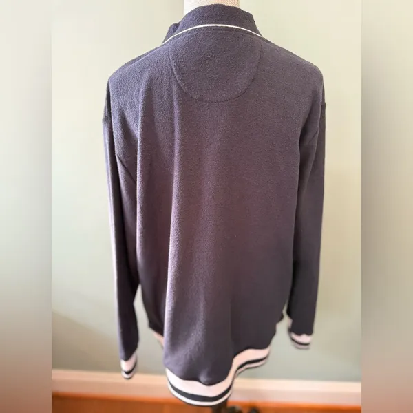 GUESS Blue Varsity Letter Cardigan Sweater - Image 5