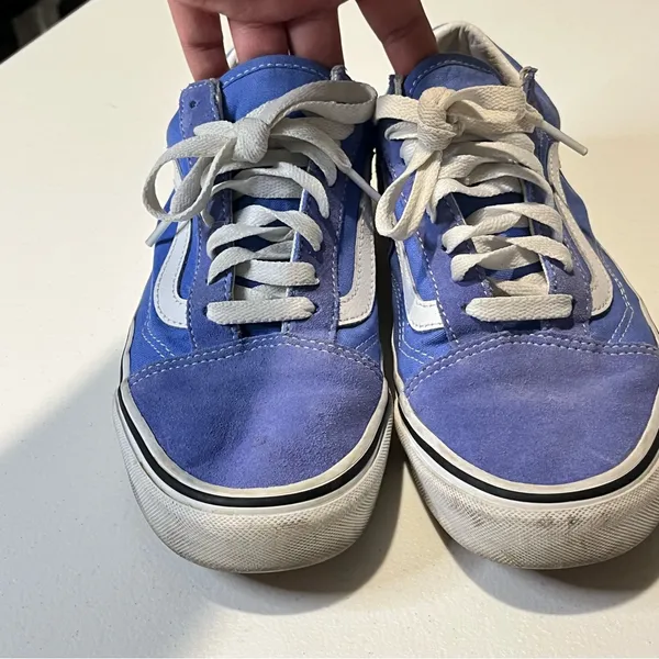 Vans Old Skool Low-Top Skate Shoes Blue Suede Size 8 - Image 3