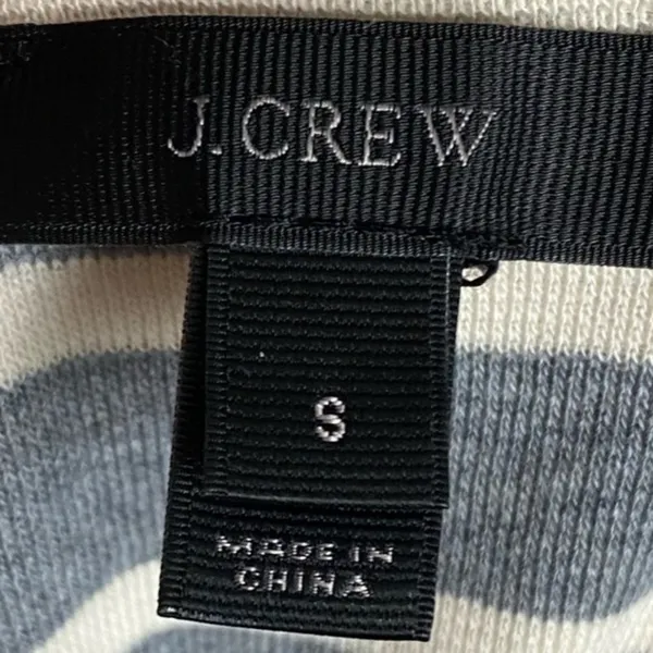 J. Crew • White Grey Black Striped Boatneck Top - Image 4