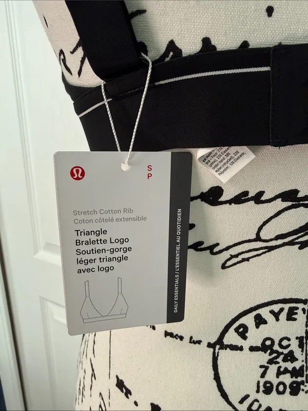 lululemon athletica Stretch Cotton Rib Neck Triangle Bralette Logo in Black - Image 3