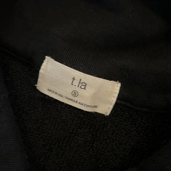 NWOT Anthropologie t.la black sweatshirt cardigan small‎ - Image 7