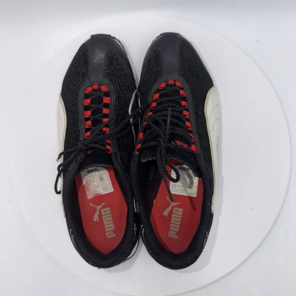 PUMA Vintage Y2K Speedcat Black Red Suede‎ Embossed Sneakers Size Women's 6.5 - Image 6