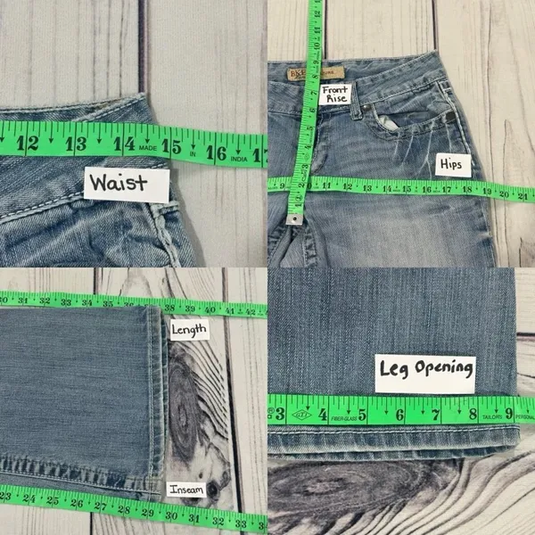 BKE Culture Bootcut Jeans Vintage Sz 28 x 31.5 Low Rise Med/Dark Wash‎ Stretch - Image 6