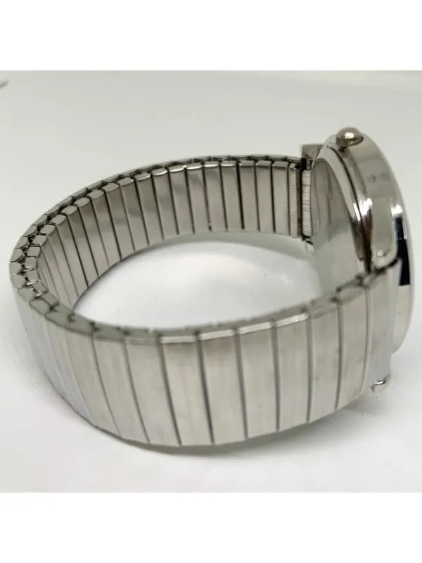 Ltd silver tone black dial quartz analog watch 35mm stretch band 6.5” running - Image 6