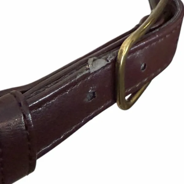 Gap Y2K Faux Leather Brown Ruffle Antique Gold Buckle Belt Women’s Size Medium - Image 10